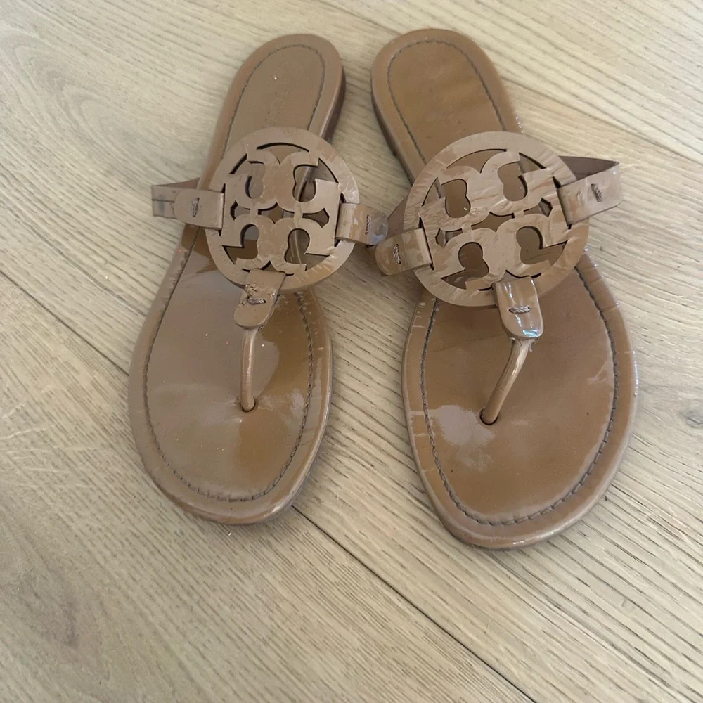 Miller Leather Sandal TORY BURCH 10 womens Tan
